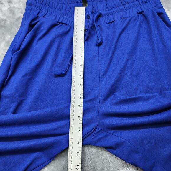 Sarin Mathews Pants Womens L Blue Pull On Wide Leg Drawstring Jersey Knit Casual - Picture 8 of 11